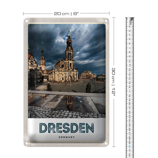 Blechschild Reise 20x30cm Dresden Deutschland Architektur Stadt