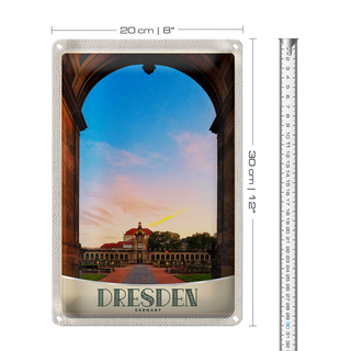 Blechschild Reise 20x30cm Dresden Deutschland Garten Architektur