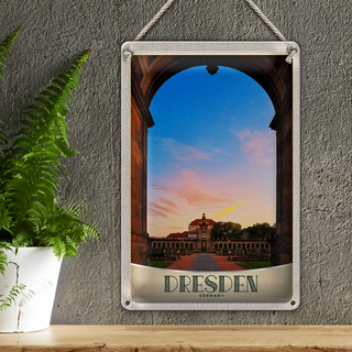Blechschild Reise 20x30cm Dresden Deutschland Garten Architektur