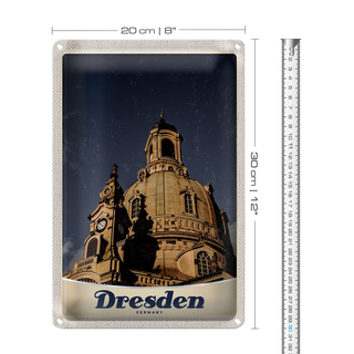 Blechschild Reise 20x30cm Dresden Kunst Mittelalter Architektur
