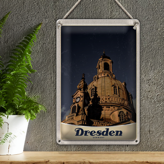 Blechschild Reise 20x30cm Dresden Kunst Mittelalter Architektur