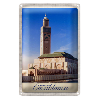Blechschild Reise 20x30cm Casablanca Marokko Architektur Afrika