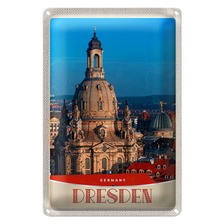 Blechschild Reise 20x30cm Dresden Deutschland Architektur Porträt