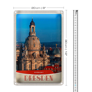 Blechschild Reise 20x30cm Dresden Deutschland Architektur Porträt