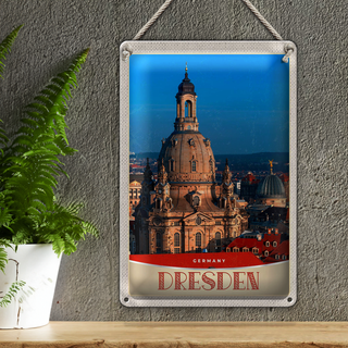 Blechschild Reise 20x30cm Dresden Deutschland Architektur Porträt