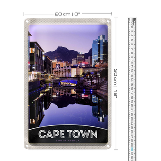 Blechschild Reise 20x30cm Kapstadt Südafrika Stadt Luxus Urlaub