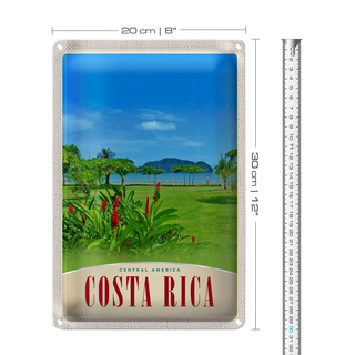 Blechschild Reise 20x30cm Costa Rica Central Amerika Strand Meer