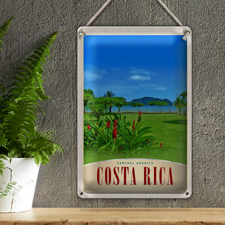 Blechschild Reise 20x30cm Costa Rica Central Amerika Strand Meer