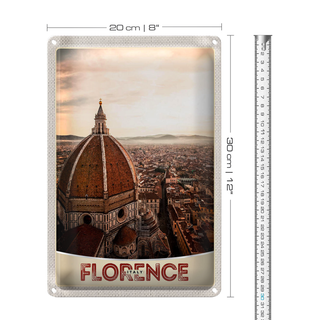 Blechschild Reise 20x30cm Florence Italien Europa Stadt Kirche