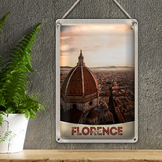 Blechschild Reise 20x30cm Florence Italien Europa Stadt Kirche