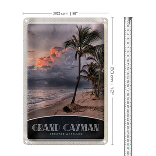 Blechschild Reise 20x30cm Grand Cayman Karibik Amerika Insel
