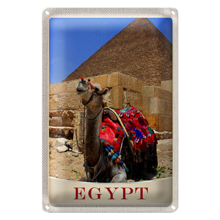 Blechschild Reise 20x30cm Ägypten Afrika Kamel Wüste Urlaub