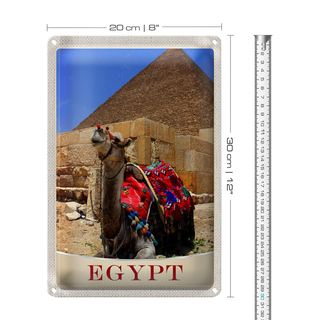 Blechschild Reise 20x30cm Ägypten Afrika Kamel Wüste Urlaub