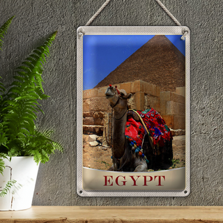Blechschild Reise 20x30cm Ägypten Afrika Kamel Wüste Urlaub
