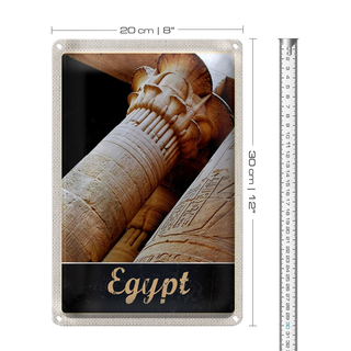 Blechschild Reise 20x30cm Ägypten Afrika Pyramide Symbole Urlaub