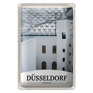 Blechschild Reise 20x30cm Düsseldorf Deutschland Architektur
