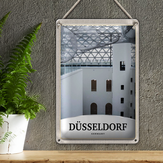 Blechschild Reise 20x30cm Düsseldorf Deutschland Architektur