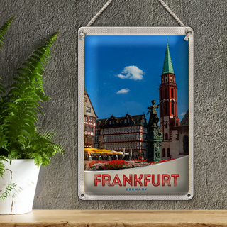 Blechschild Reise 20x30cm Frankfurt Deutschland Altstadt Urlaub