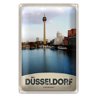 Blechschild Reise 20x30cm Deutschland Düsseldorf Fernseherturm