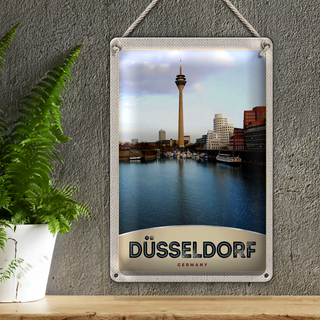 Blechschild Reise 20x30cm Deutschland Düsseldorf Fernseherturm