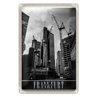 Blechschild Reise 20x30cm Frankfurt Stadt Neubau Hochhaus Urlaub