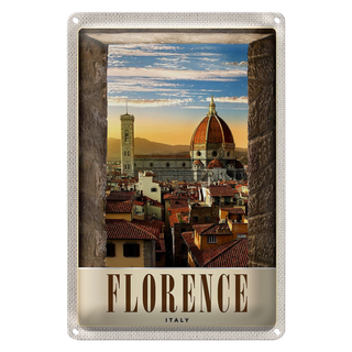 Blechschild Reise 20x30cm Florence Altstadt Kirche Architektur