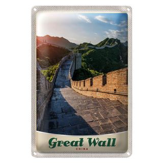 Blechschild Reise 20x30cm China Chinesische Mauer 500 m hoch