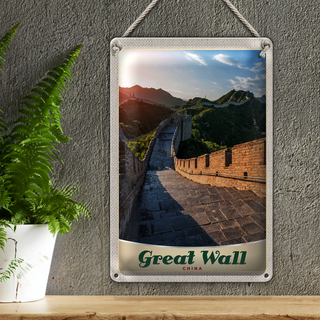Blechschild Reise 20x30cm China Chinesische Mauer 500 m hoch