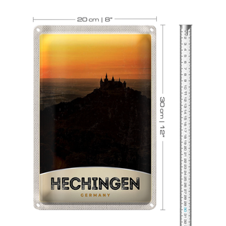 Blechschild Reise 20x30cm Hechingen Burg Hohenzoller Urlaub