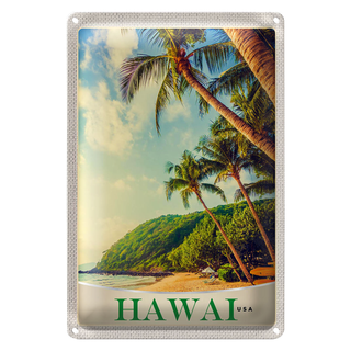 Blechschild Reise 20x30cm Hawai USA Amerika Insel Strand Meer