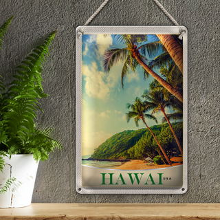 Blechschild Reise 20x30cm Hawai USA Amerika Insel Strand Meer