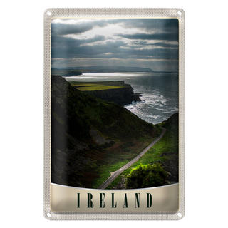 Blechschild Reise 20x30cm Irland Europa Wiese Gebirge Meer Natur