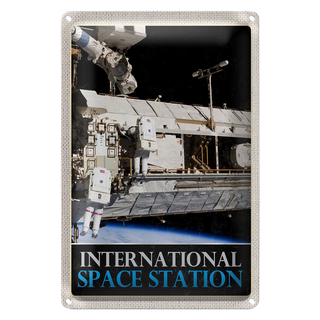 Blechschild Reise 20x30cm Weltraum International Space Station