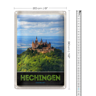 Blechschild Reise 20x30cm Hechingen Aussicht Burg Hohenzollener