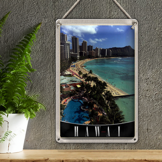 Blechschild Reise 20x30cm Hawai Insel Amerika USA Urlaub Strand