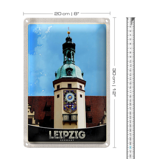 Blechschild Reise 20x30cm Leipzig Deutschland Kirche Stadttour