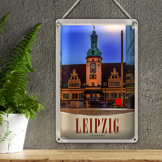 Blechschild Reise 20x30cm Leipzig Deutschland Kirche Architektur
