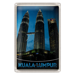 Blechschild Reise 20x30cm Kuala Lumpur Malaysia Wolkenkratzer
