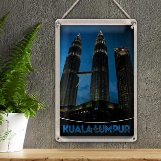 Blechschild Reise 20x30cm Kuala Lumpur Malaysia Wolkenkratzer