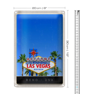 Blechschild Reise 20x30cm Las Vegas Nevada Amerika USA Casino