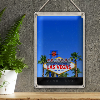 Blechschild Reise 20x30cm Las Vegas Nevada Amerika USA Casino