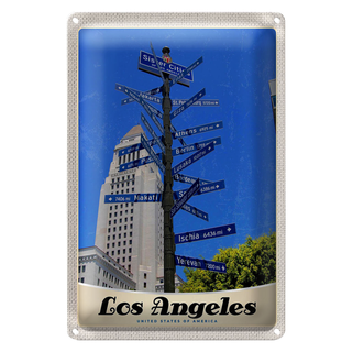 Blechschild Reise 20x30cm Los Angeles USA Amerika Sister Citis