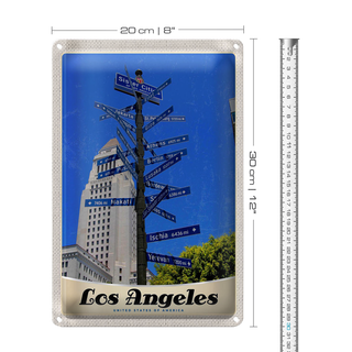 Blechschild Reise 20x30cm Los Angeles USA Amerika Sister Citis