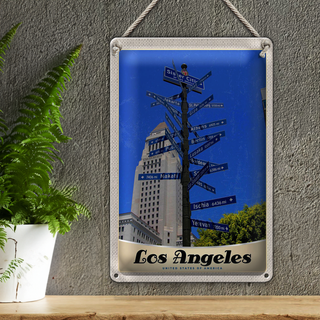 Blechschild Reise 20x30cm Los Angeles USA Amerika Sister Citis