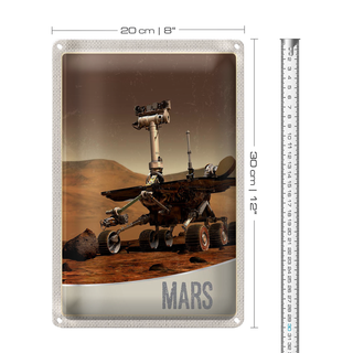 Blechschild Reise 20x30cm Weltalt Mars Rover Curiosity Galaktisch