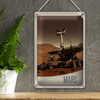 Blechschild Reise 20x30cm Weltalt Mars Rover Curiosity Galaktisch