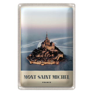 Blechschild Reise 20x30cm Moint Saint Michel Frankreich Stadt
