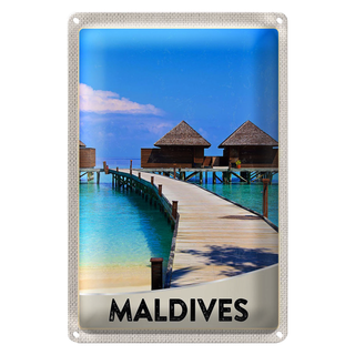 Blechschild Reise 20x30cm Malediven Insel Urlaub Meer