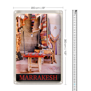 Blechschild Reise 20x30cm Marrakesch Marokko Kultur Urlaub
