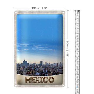 Blechschild Reise 20x30cm Aussicht auf Mexiko Amerika USA Urlaub